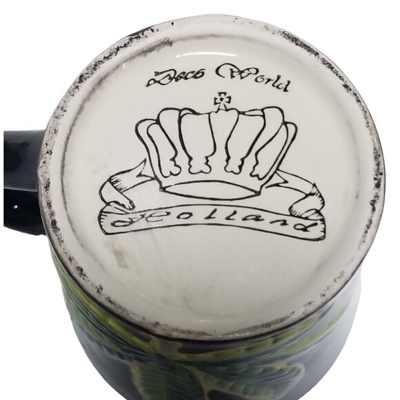 Amsterdam's Cannabis Leaf Coffee Mug Black/Yellow/Green Hippie Retro Cup *READ* - Picture 6 of 9